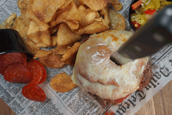 Danny's Smash & Smothered Pizza Burger